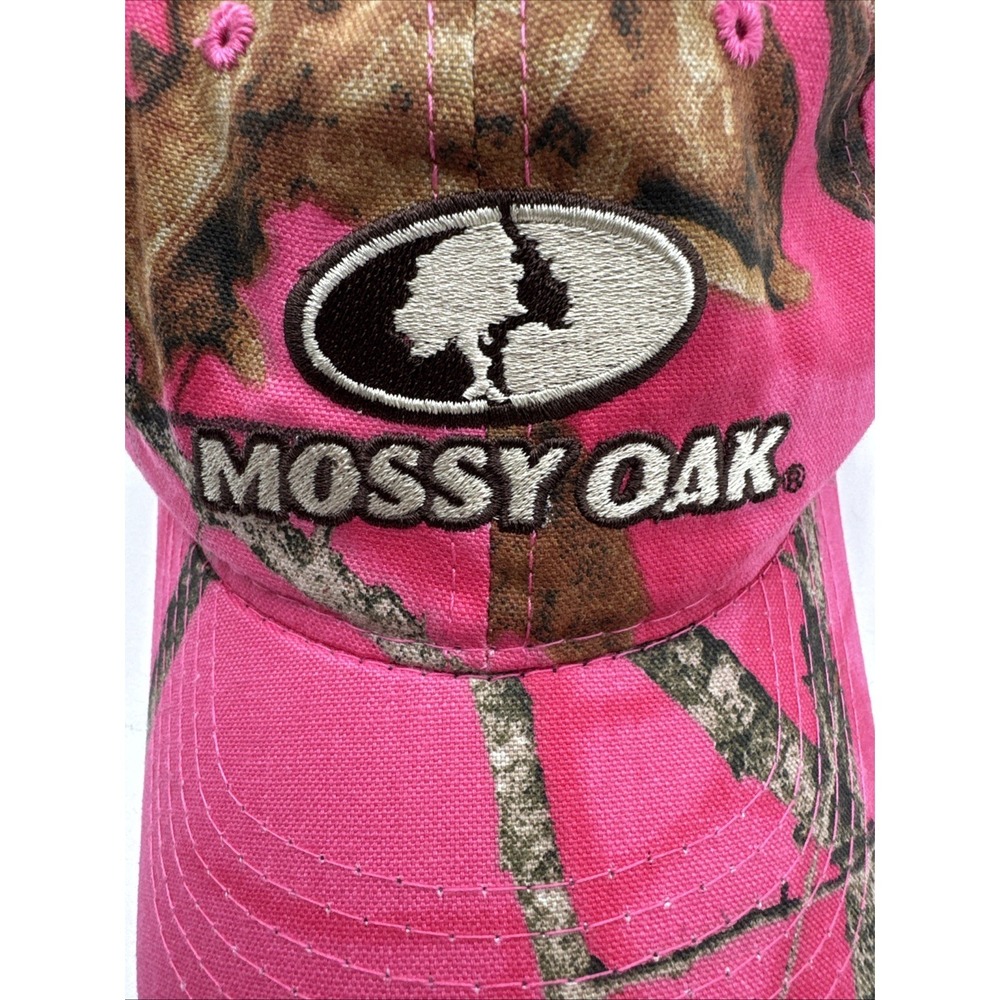 Mossy Oak Pink Camo Baseball Hat Cap Adjustable Embroidered Camouflage Y2K - Picture 5 of 7